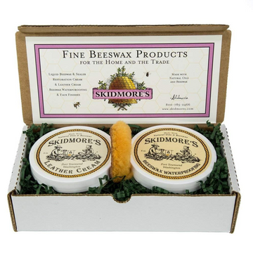 Skidmore's Cowboy Edition Leather Care Gift Set | Leather Cream and Beeswax Waterproofing Kit | Includes Applicator | Natural and Non-Toxic Formula | Made in the USA