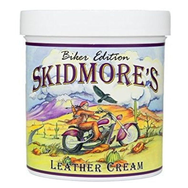 Skidmore's Biker Edition Leather Cream | All Natural Non Toxic Formula is a Cleaner and Conditioner, Protects Your Motorcycle Leather | Made in USA | Pint